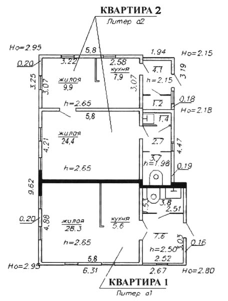 Раздел, слияние и вычленение помещений
